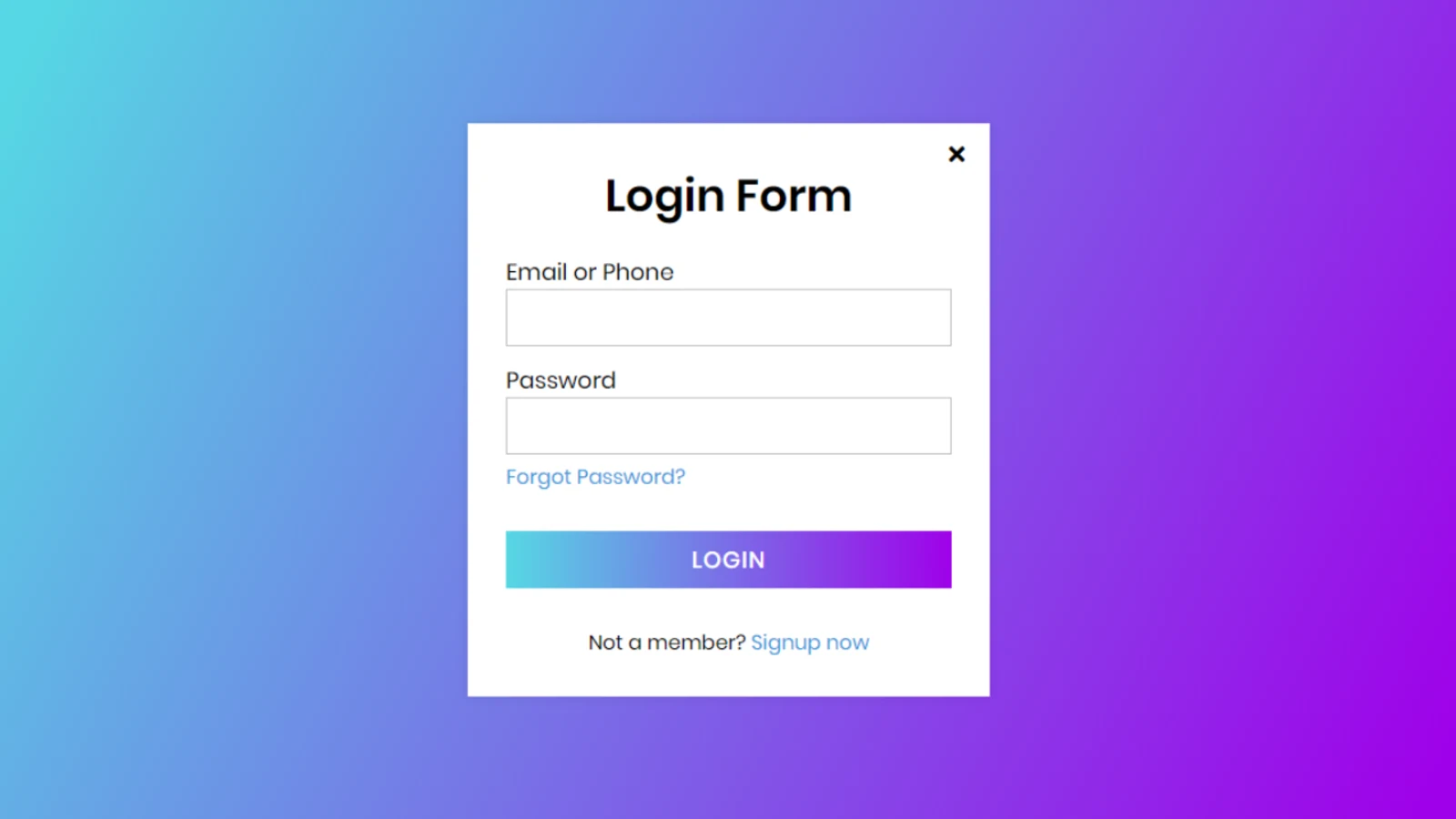 react login form